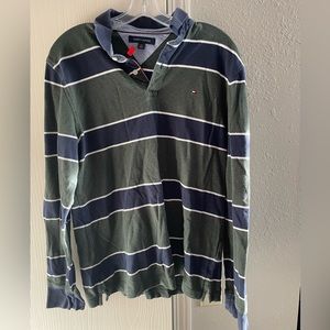 90s Tommy Hilfiger striped blue green